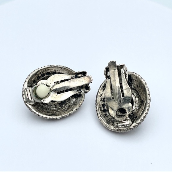 Vintage Silver Cable Clip On Earrings - Picture 3 of 7